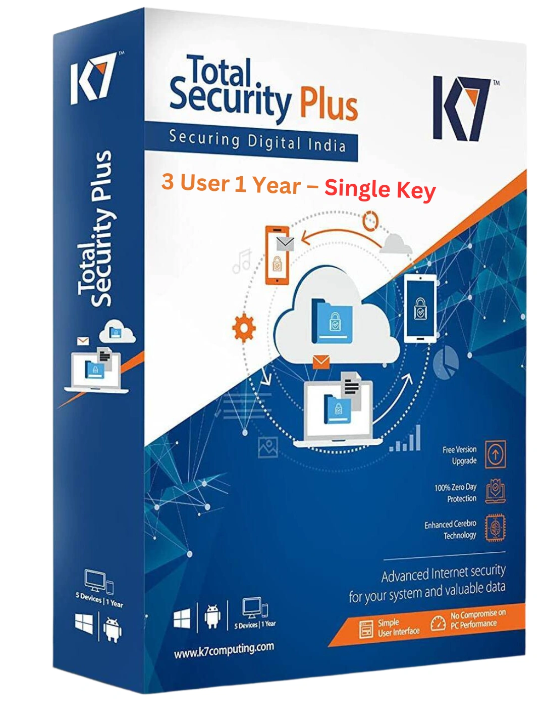K7 Total Security 3 User 1 Year – Single Key