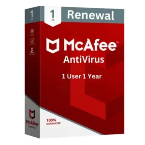 Renew McAfee Antivirus 1 User 1 Year