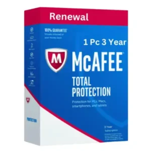 Renew McAfee Total Protection 1 Pc 3 Years