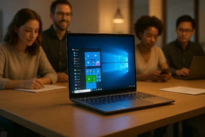 Futuristic Laptop Workspace